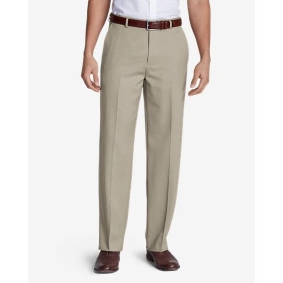 NWT Mens Size 36 36x31 Eddie Bauer Pure Wool Flat-Front Gabardine Trouser Pants - Picture 4 of 4